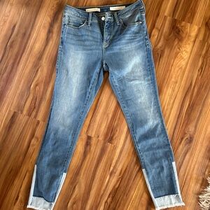 Pilcro and the Letterpress Skinny Ankle Jeans in Medium Blue Wash